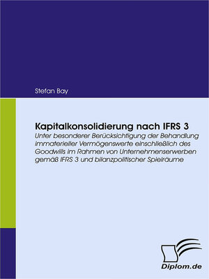 cover image of Kapitalkonsolidierung nach IFRS 3